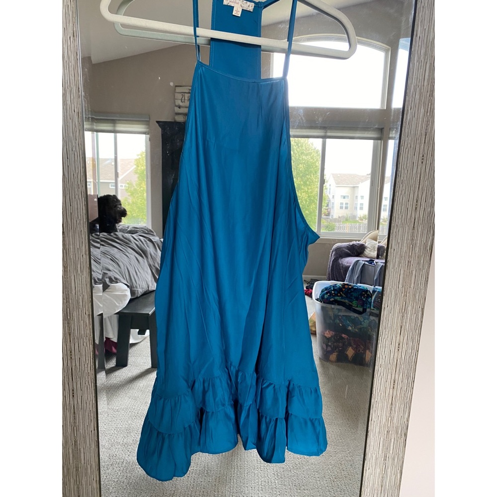 Turquoise blouse/mini dress
